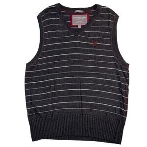 American Eagle Mens Sweater Vest Wool Blend Knit Striped Vintage Fit Pullover XL